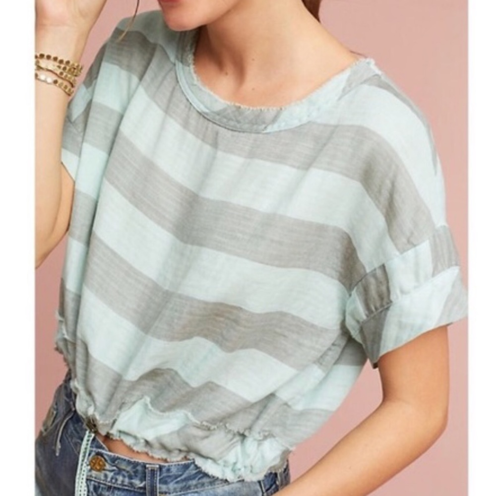 AKEMI + KIN Anthropologie Breezy Crop Cinch Top
